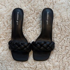 Madden Girl Black Braided Sandals
